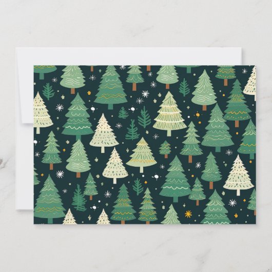 Weihnachtsbäume Modernes Sage Green Pattern Party Einladung (Rückseite)