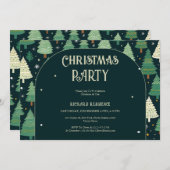 Weihnachtsbäume Modernes Sage Green Pattern Party Einladung (Vorne/Hinten)