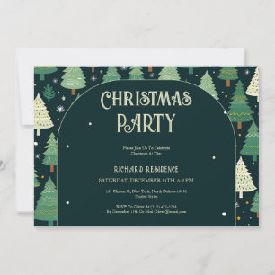 Weihnachtsbäume Modernes Sage Green Pattern Party Einladung