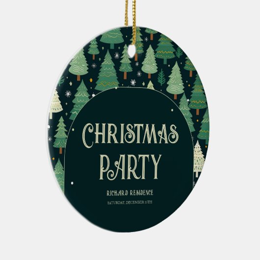 Weihnachtsbäume Modernes Sage Green Pattern Party Keramik Ornament (Rechts)