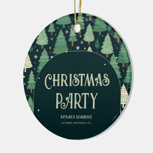 Weihnachtsbäume Modernes Sage Green Pattern Party Keramik Ornament (Links)