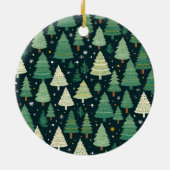 Weihnachtsbäume Modernes Sage Green Pattern Party Keramik Ornament (Hinten)
