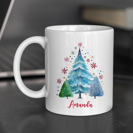 Weihnachtsbäume Monogramm Kaffeetasse
