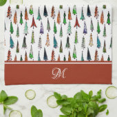 Weihnachtsbäume Monogramm Küchentuch (Gefaltet)