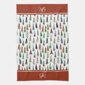 Weihnachtsbäume Monogramm Küchentuch (Vertikal)