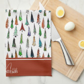 Weihnachtsbäume Monogramm Küchentuch (Viertel Falte)