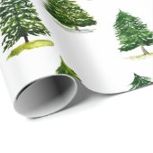Weihnachtsbäume Muster Festivals Grüne Wasserfarbe Geschenkpapier (Rolleneckpunkt)