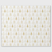 Weihnachtsbäume Muster Gold Winter Moderne Geschenkpapier (Flach)