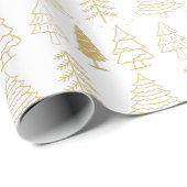 Weihnachtsbäume Muster Gold Winter Moderne Geschenkpapier (Rolleneckpunkt)