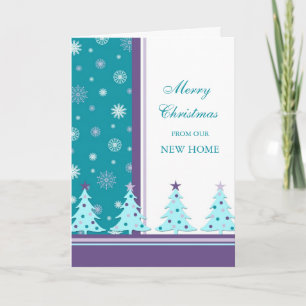 Weihnachtsbäume Neue Adresse Weihnachtskarte Feiertagskarte