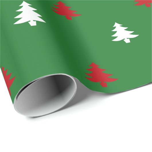 Weihnachtsbäume niedlich geschenkpapier (Rolleneckpunkt)