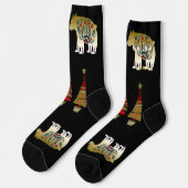 Weihnachtsbäume Nordic Artistic Golden Bären Stars Socken (Linkes Detail)