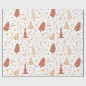 Weihnachtsbäume Ornamente Sterne Weihnachten Geschenkpapier (Flach)