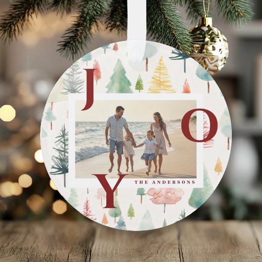 Weihnachtsbäume Pastell-Wasserfarbe Rot Freude Fot Ornament
