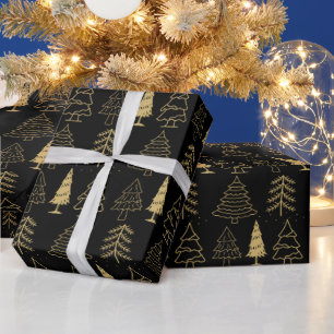 Weihnachtsbäume Pine Nature Forest Xmas Aquarell Geschenkpapier