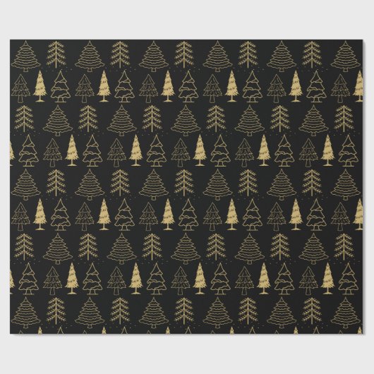 Weihnachtsbäume Pine Nature Forest Xmas Aquarell Geschenkpapier (Flach)