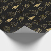 Weihnachtsbäume Pine Nature Forest Xmas Aquarell Geschenkpapier (Ecke)