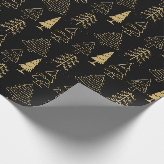 Weihnachtsbäume Pine Nature Forest Xmas Aquarell Geschenkpapier (Ecke)