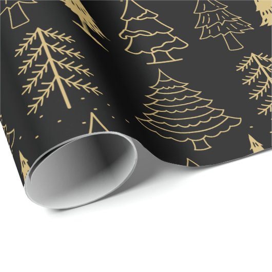 Weihnachtsbäume Pine Nature Forest Xmas Aquarell Geschenkpapier (Rolleneckpunkt)