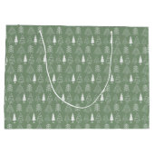 Weihnachtsbäume Pine Nature Forest Xmas Aquarell Große Geschenktüte (Rückseite)