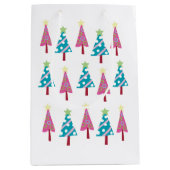 Weihnachtsbäume Pink Blue Gift Taschen Mittlere Geschenktüte (Vorderseite)