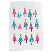 Weihnachtsbäume Pink Blue Gift Taschen Mittlere Geschenktüte (Rückseite)