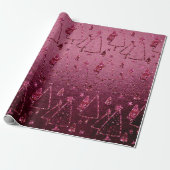 Weihnachtsbäume Pink Burgund Stars Rose Geschenkpapier (Ungerollt)