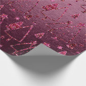 Weihnachtsbäume Pink Burgund Stars Rose Geschenkpapier (Ecke)