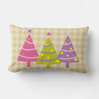 Weihnachtsbäume Pink Niedlich Beige Lendenkissen