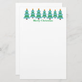 Weihnachtsbäume, Pointillism, Feiertagsbriefpapier Briefpapier (Vorne/Hinten)