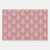 Weihnachtsbäume, Polka Punkte staubige Rose Urlaub Geschenkpapier Set (Vorderseite)