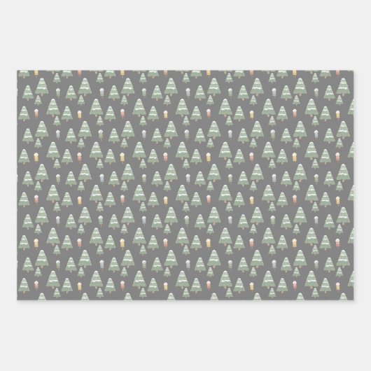 Weihnachtsbäume & Popsicles Geschenkartikel Geschenkpapier Set (Vorderseite 3)
