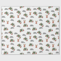 Weihnachtsbäume & Rentiere Geschenkpapier
