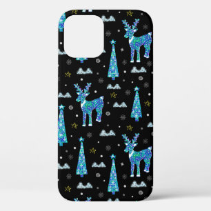 Weihnachtsbäume, Rentierschneeflocken. Winter illu Case-Mate iPhone Hülle