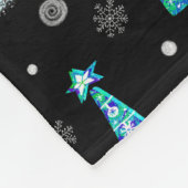 Weihnachtsbäume, Rentierschneeflocken. Winter illu Fleecedecke (Ecke)