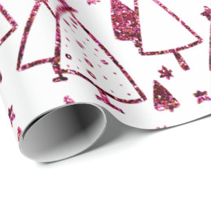 Weihnachtsbäume rosa Burgunder spielt Geschenkpapier