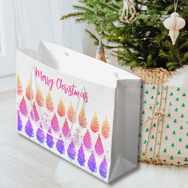 Weihnachtsbäume rosa große geschenktüte