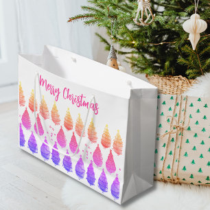 Weihnachtsbäume rosa große geschenktüte