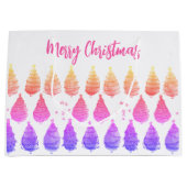 Weihnachtsbäume rosa große geschenktüte (Vorderseite)