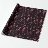 Weihnachtsbäume Rosa Rose Girly Spark Black Sequin Geschenkpapier (Ungerollt)