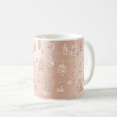Weihnachtsbäume Rosa Rose Gold Blush Girl Funkelnd Kaffeetasse (VorderseiteRechts)