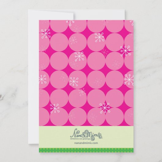 Weihnachtsbäume - Rosa und Grüne Party Einladungen (Rückseite)