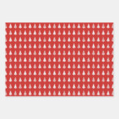 Weihnachtsbäume Rot-Blau-Muster Geschenkpapier Set (Vorderseite)