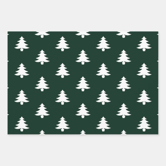 Weihnachtsbäume Rot dunkelkiefer grün Schwarz-weiß Geschenkpapier Set (Vorderseite 2)
