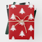 Weihnachtsbäume Rot dunkelkiefer grün Schwarz-weiß Geschenkpapier Set (Beispiel)
