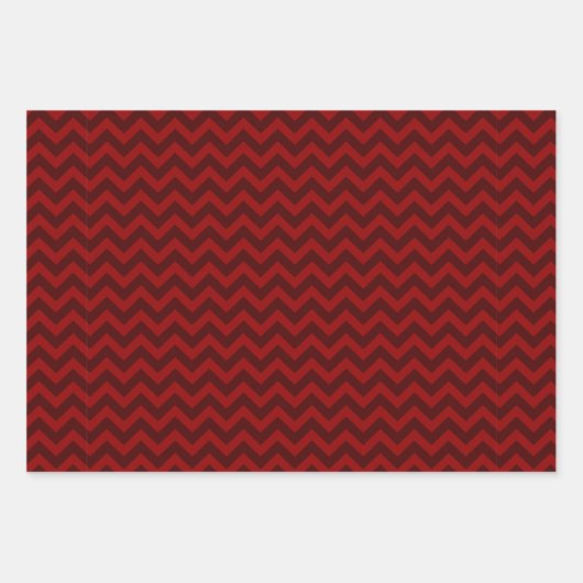 Weihnachtsbäume Rot Schwarz Kariert Zickzack Geschenkpapier Set (Vorderseite 3)