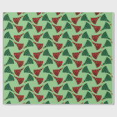 Weihnachtsbäume rot und grün geschenkpapier (Flach)