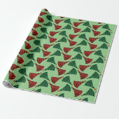 Weihnachtsbäume rot und grün geschenkpapier (Ungerollt)