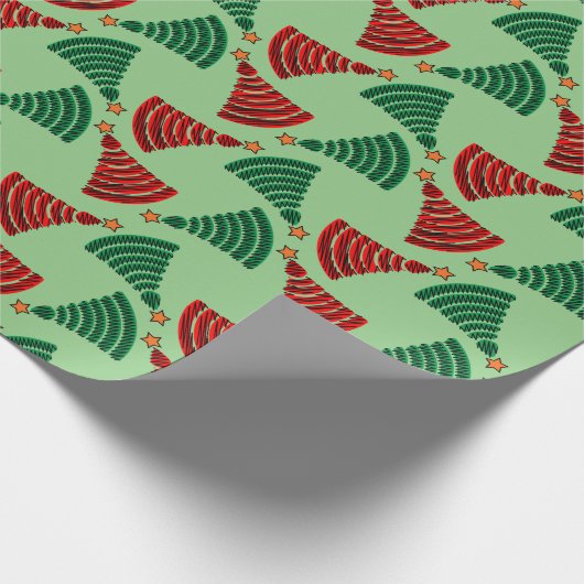 Weihnachtsbäume rot und grün geschenkpapier (Ecke)
