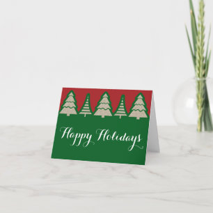 Weihnachtsbaume Rot- und Grünbraun-Papierfalte Feiertagskarte